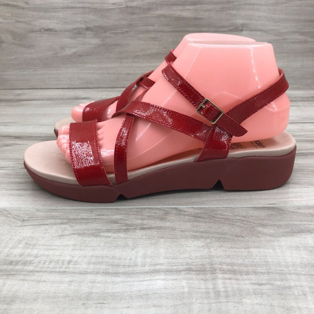 Wonders Sandals Womens EU 39 Red Leather Buckle Strap Comfort Shoes